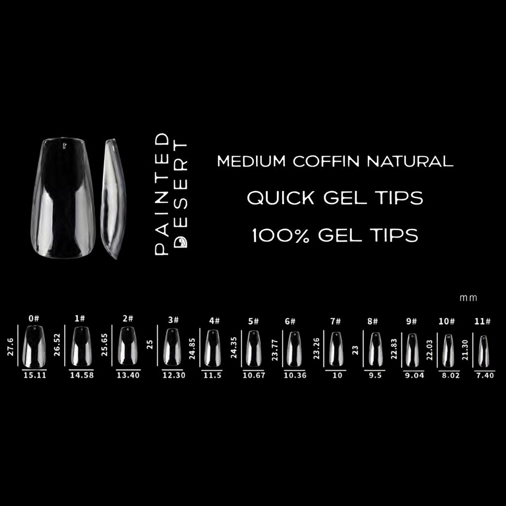 Medium Coffin NATURAL Quick Gel Tips by Painted Desert