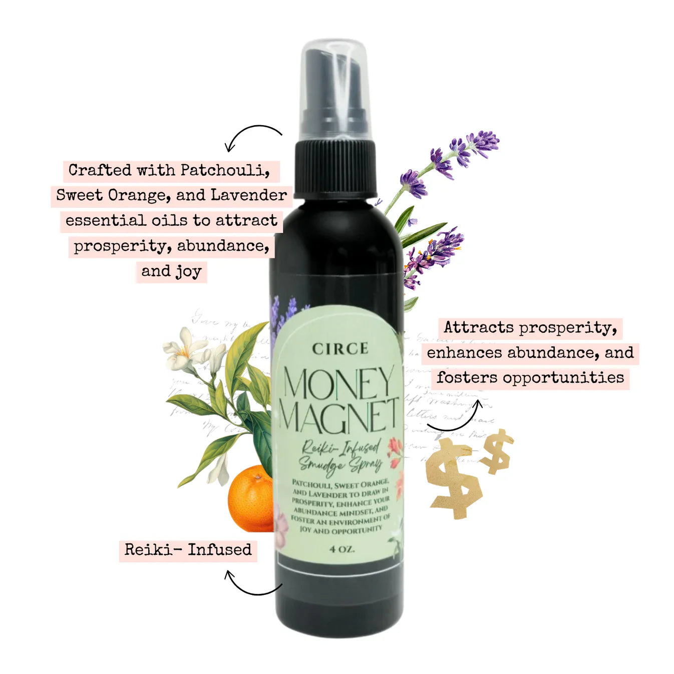Money Magnet Ritual Set – Candle, Smudge Spray & Prosperity Bath by Circe Boutique