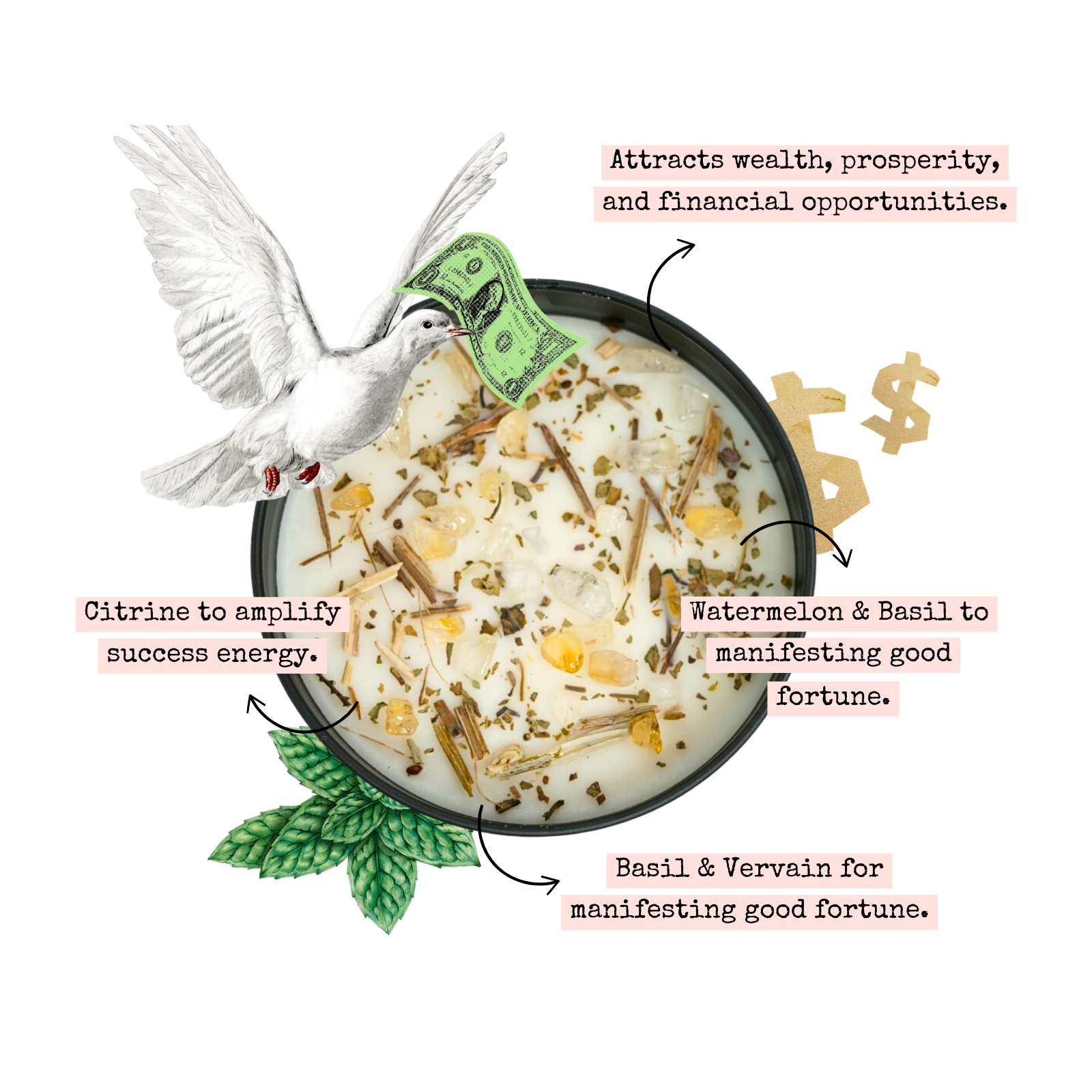 Money Drawing Prosperity Candle – 8‑oz Abundance Ritual Candle by Circe Boutique