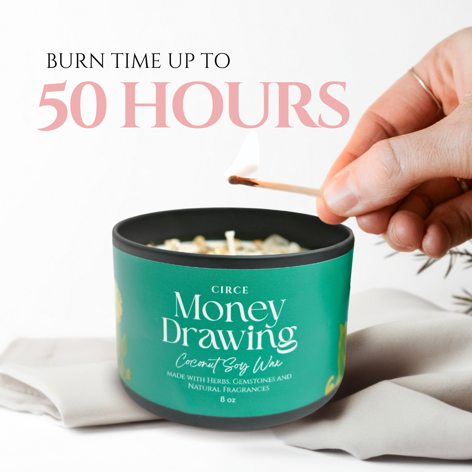 Money Drawing Prosperity Candle – 8‑oz Abundance Ritual Candle by Circe Boutique