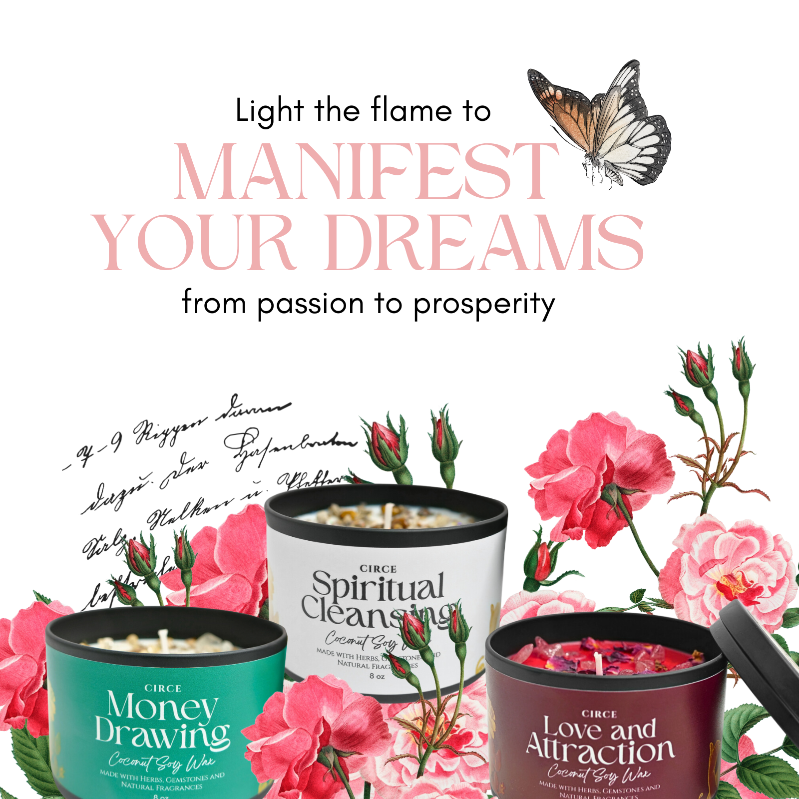 Money Drawing Prosperity Candle – 8‑oz Abundance Ritual Candle by Circe Boutique