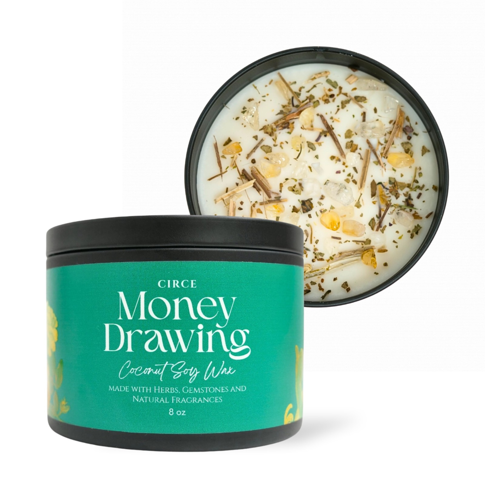 Money Drawing Prosperity Candle – 8‑oz Abundance Ritual Candle by Circe Boutique