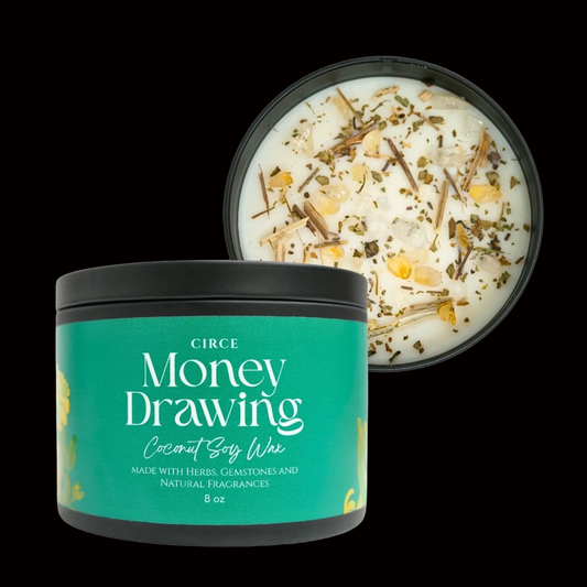 Money Drawing Prosperity Candle – 8‑oz Abundance Ritual Candle by Circe Boutique