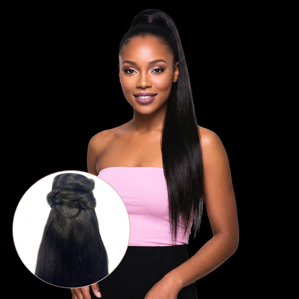 Natural Black 100% Human Hair Ponytail Extension by Private Label