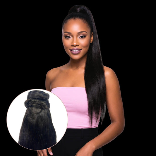 Natural Black 100% Human Hair Ponytail Extension by Private Label