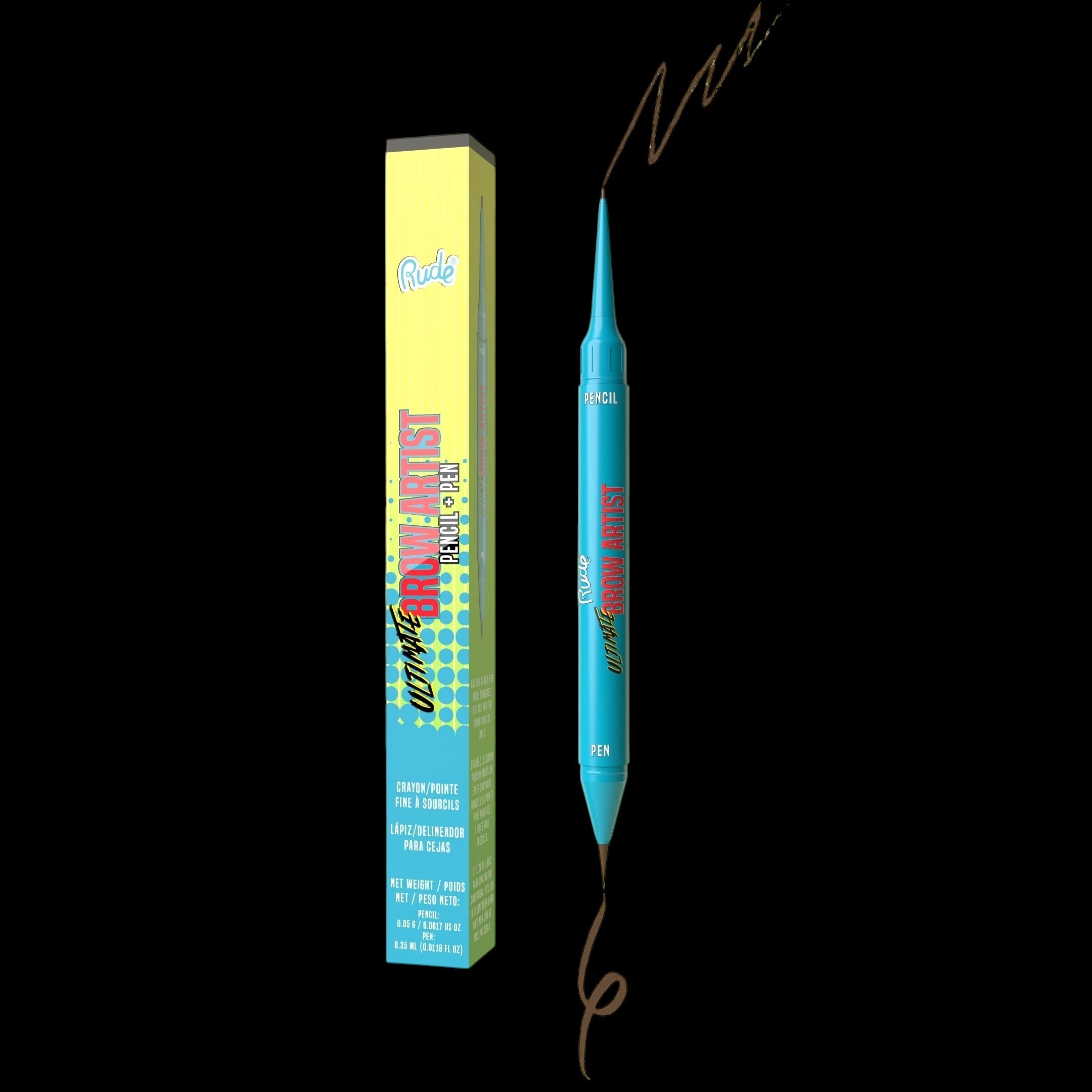 RUDE Ultimate Brow Artist - Pencil And Pen - Neutral Brown by VYSN