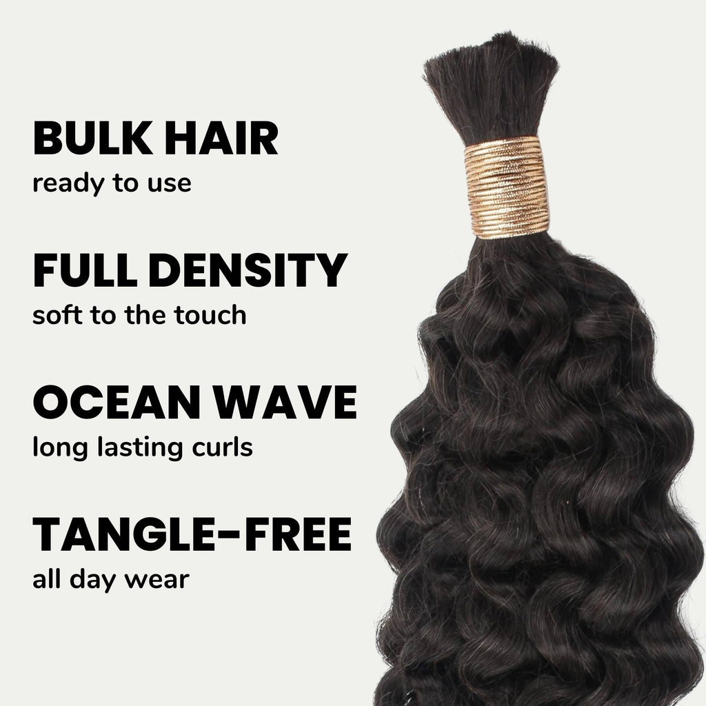 Ocean Wave Bulk 100% Human Braiding Hair by Private Label
