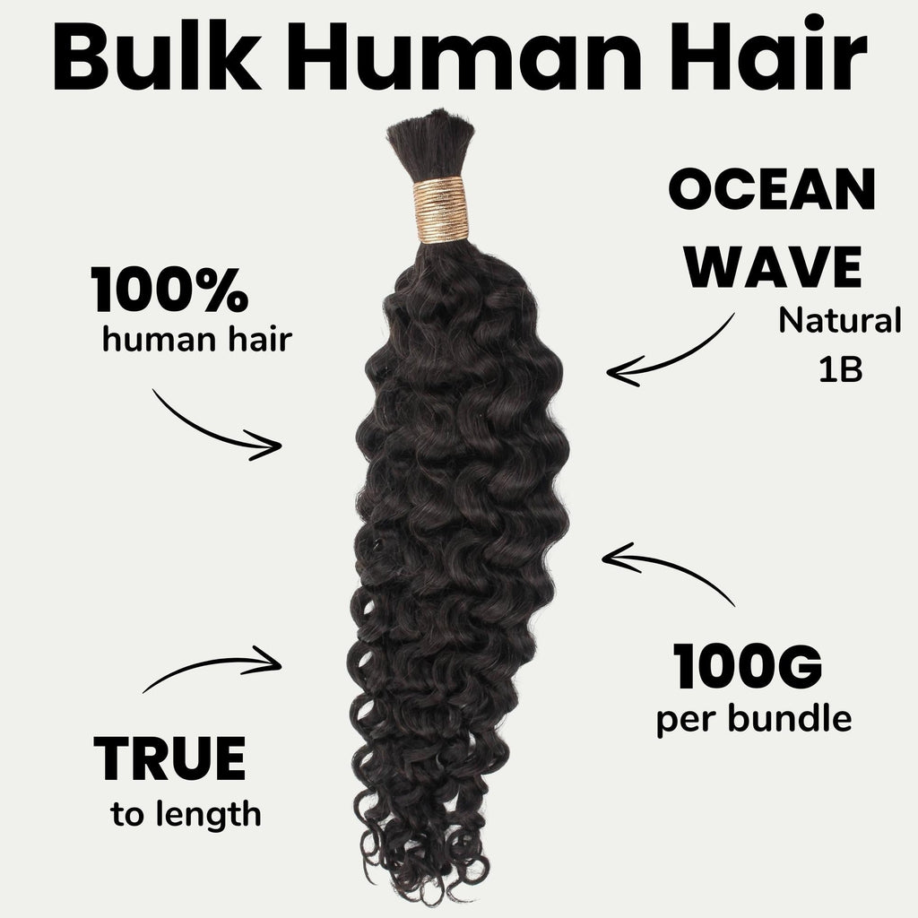 Ocean Wave Bulk 100% Human Braiding Hair by Private Label