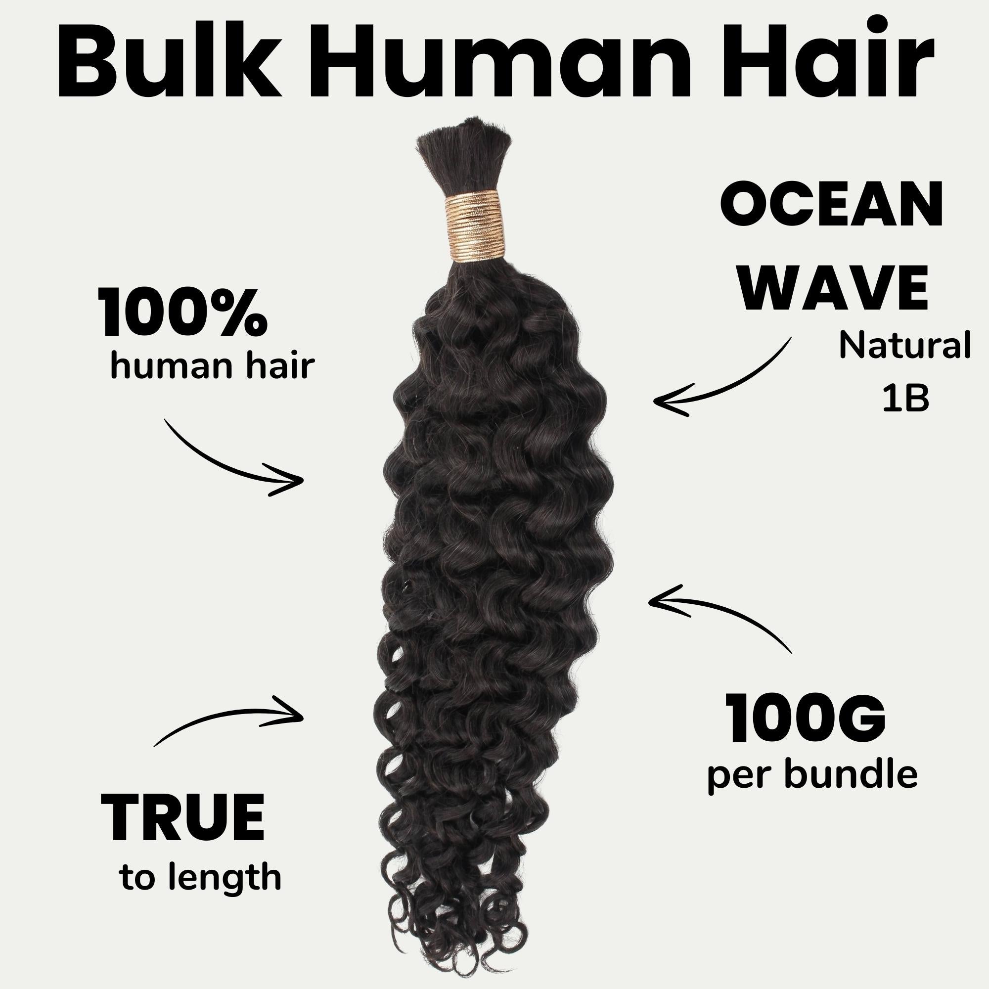 Ocean Wave Bulk 100% Human Braiding Hair by Private Label