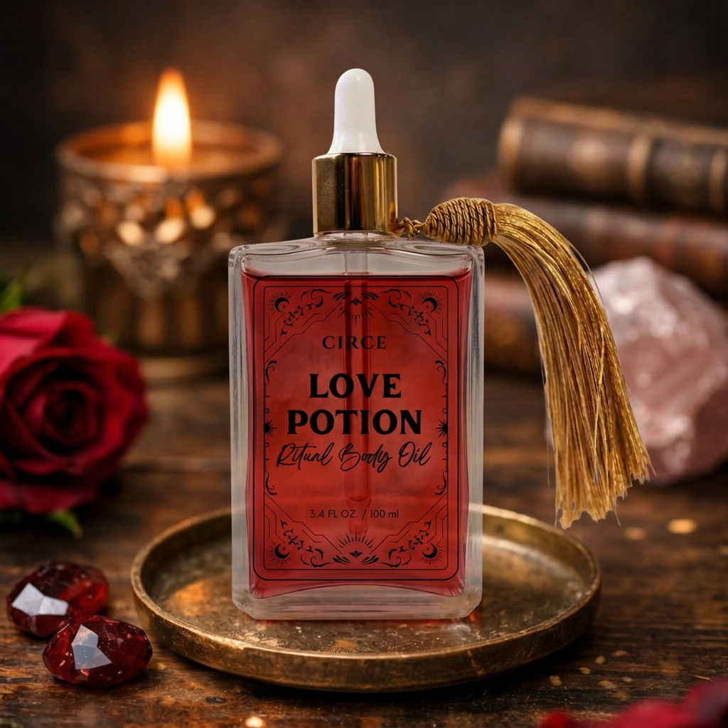 Love Potion Ritual Body Oil — Attraction & Self-Love Oil with Garnet