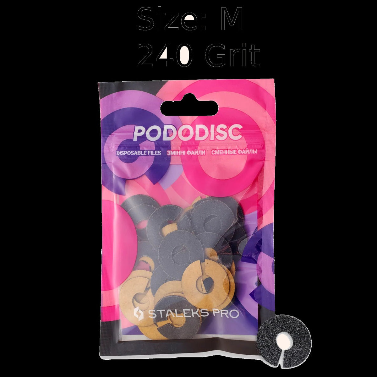 STALEKS PRO EXPERT UMBRELLA PODODISC RINGLIKE DISPOSABLE FILES SIZE M 20 MM DIAMETER REFILL PADS FOR PEDICURE DISC 50 PCS PDFR-20- STALEKS™ by kvadrat store
