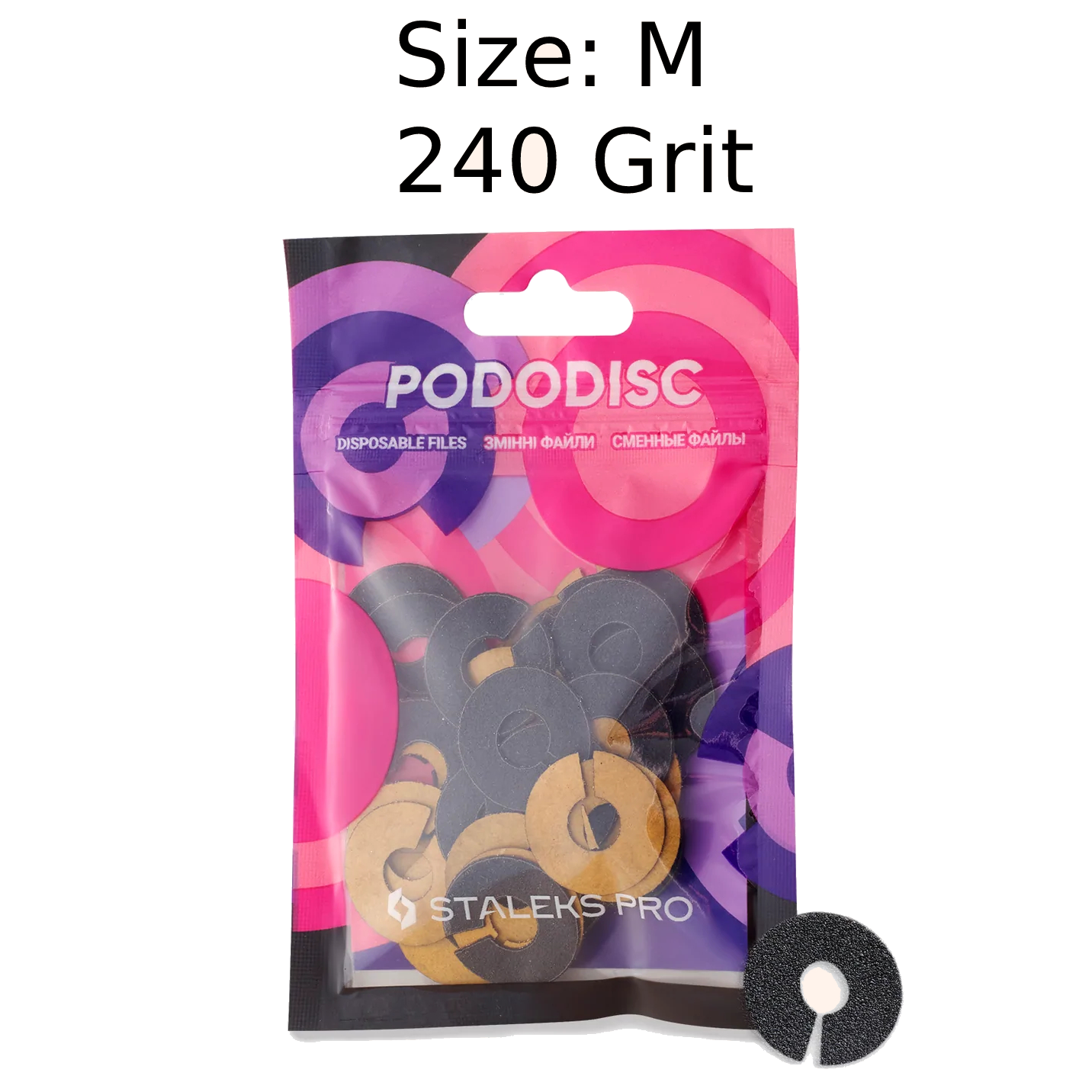 STALEKS PRO EXPERT UMBRELLA PODODISC RINGLIKE DISPOSABLE FILES SIZE M 20 MM DIAMETER REFILL PADS FOR PEDICURE DISC 50 PCS PDFR-20- STALEKS™ by kvadrat store