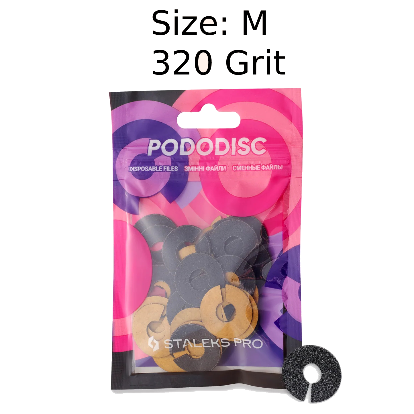 STALEKS PRO EXPERT UMBRELLA PODODISC RINGLIKE DISPOSABLE FILES SIZE M 20 MM DIAMETER REFILL PADS FOR PEDICURE DISC 50 PCS PDFR-20- STALEKS™ by kvadrat store