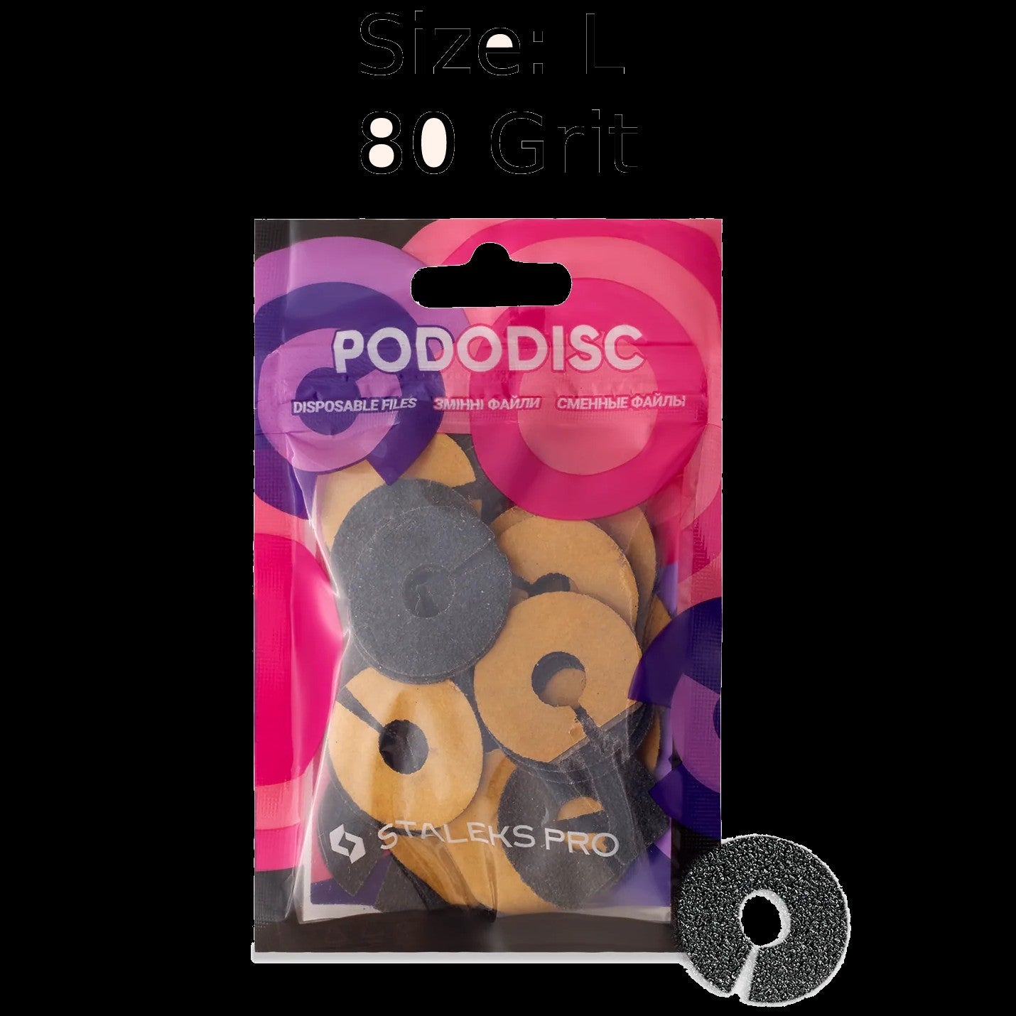 STALEKS PRO EXPERT UMBRELLA PODODISC RINGLIKE DISPOSABLE FILES SIZE L 25 MM DIAMETER REFILL PADS FOR PEDICURE DISC 50 PCS PDFR-25- STALEKS™ by kvadrat store