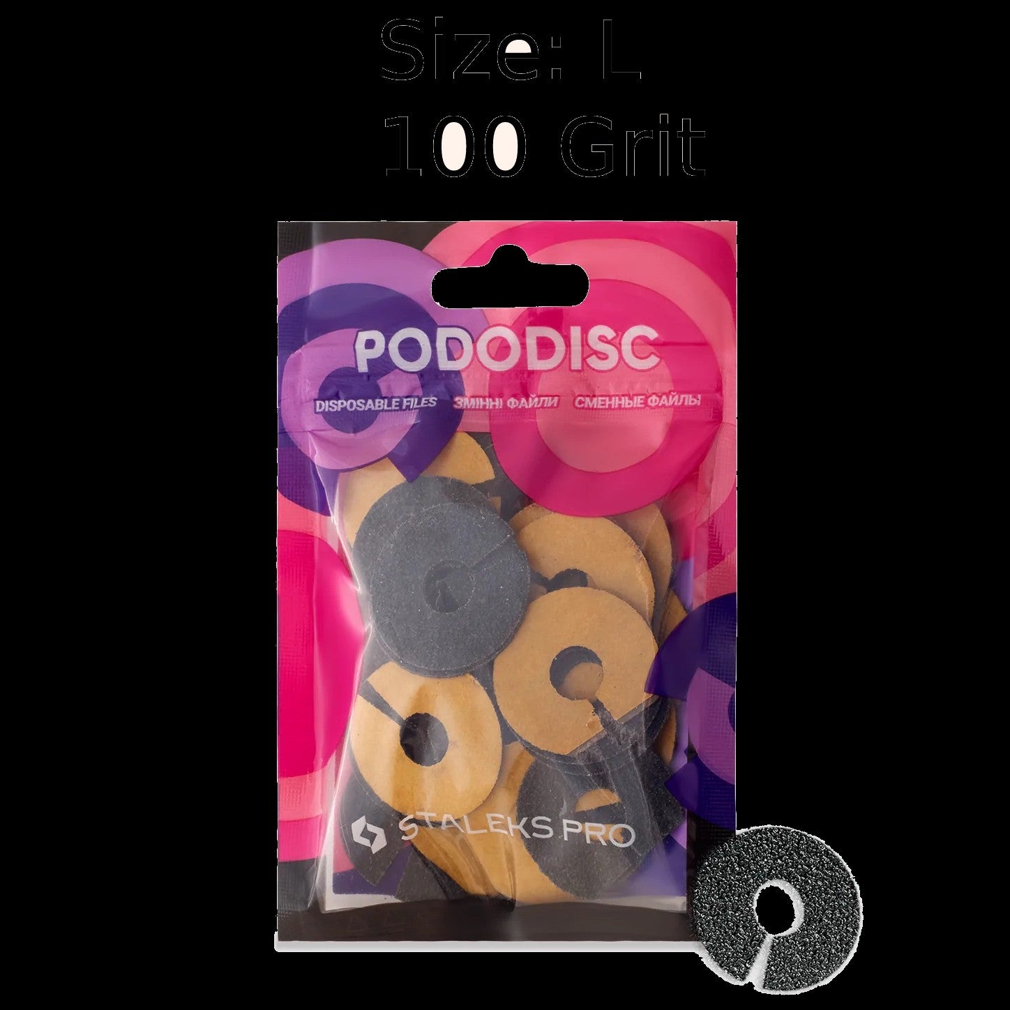 STALEKS PRO EXPERT UMBRELLA PODODISC RINGLIKE DISPOSABLE FILES SIZE L 25 MM DIAMETER REFILL PADS FOR PEDICURE DISC 50 PCS PDFR-25- STALEKS™ by kvadrat store