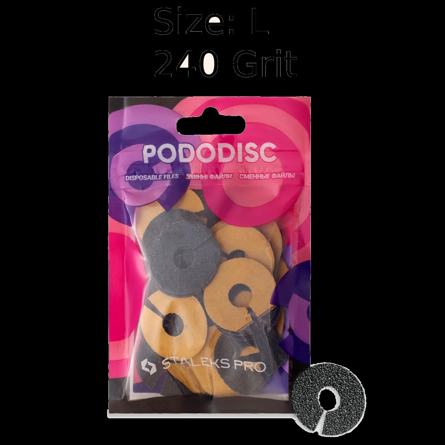 STALEKS PRO EXPERT UMBRELLA PODODISC RINGLIKE DISPOSABLE FILES SIZE L 25 MM DIAMETER REFILL PADS FOR PEDICURE DISC 50 PCS PDFR-25- STALEKS™ by kvadrat store