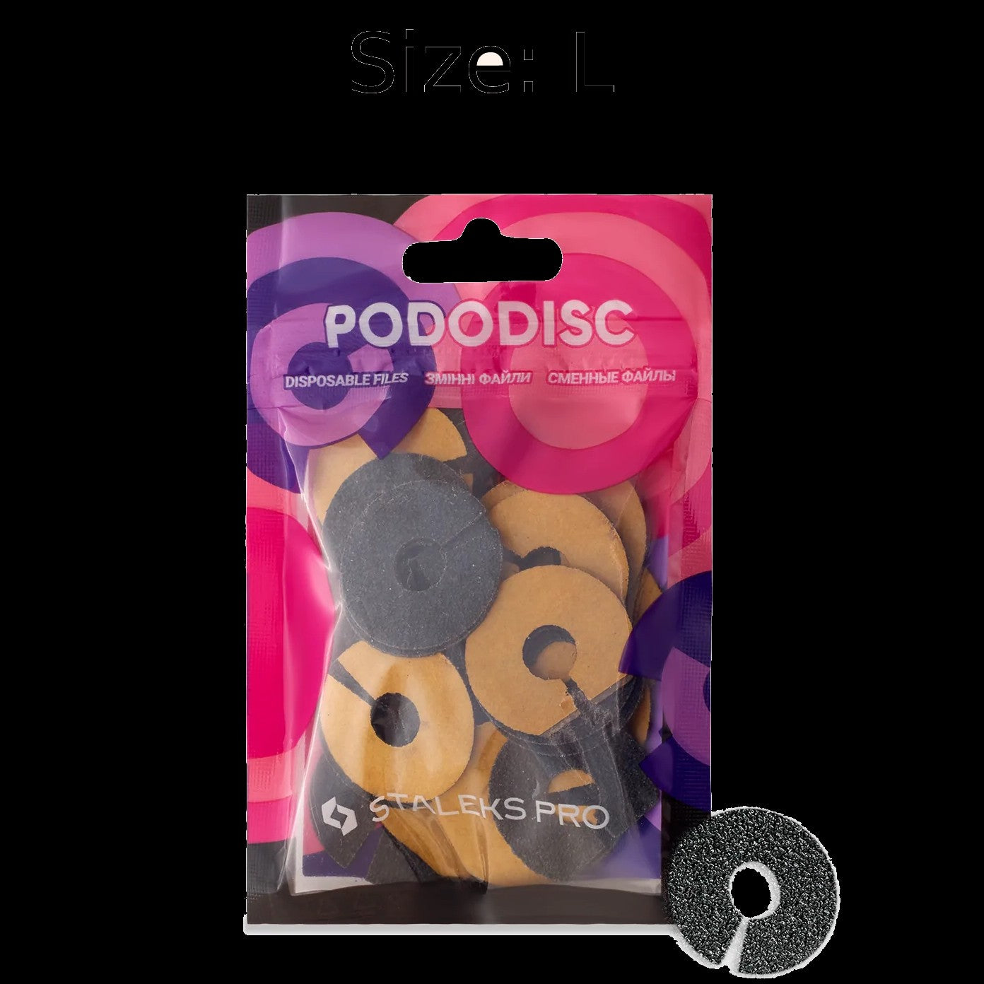 STALEKS PRO EXPERT UMBRELLA PODODISC RINGLIKE DISPOSABLE FILES SIZE L 25 MM DIAMETER REFILL PADS FOR PEDICURE DISC 50 PCS PDFR-25- STALEKS™ by kvadrat store