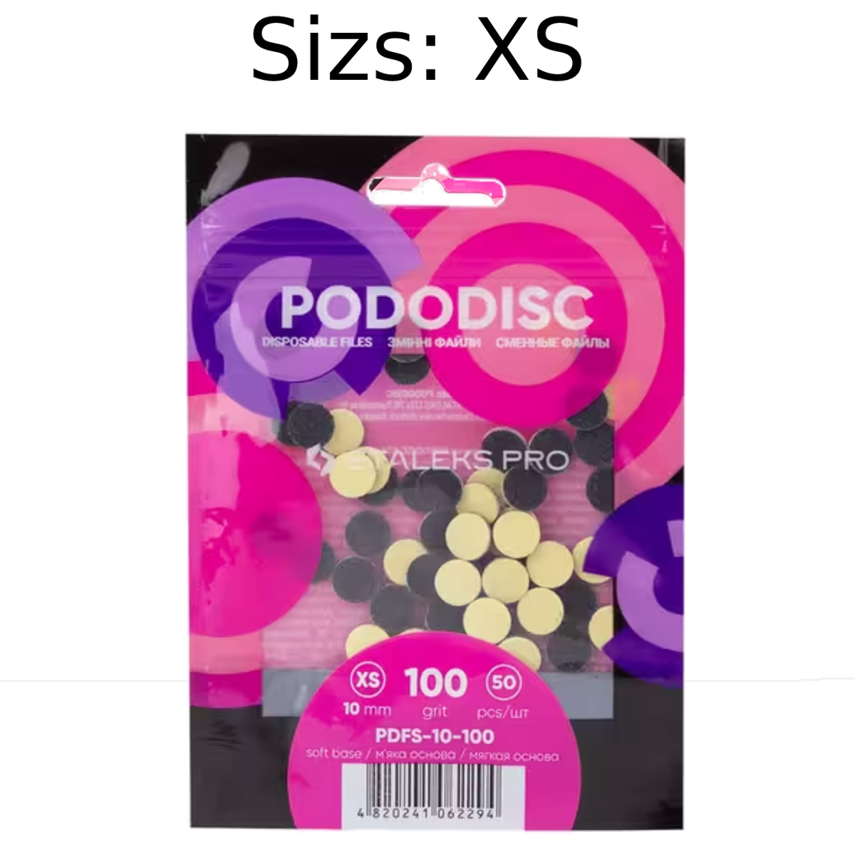 STALEKS PRO XS PODODISC DISPOSABLE FILES SOFT BASE FOR PEDICURE DISC 10MM (50 PCS) PDFS-10- STALEKS™