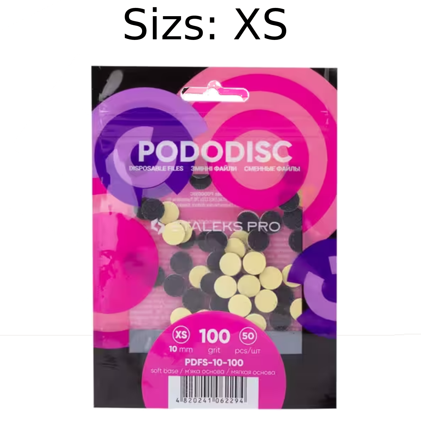 STALEKS PRO XS PODODISC DISPOSABLE FILES SOFT BASE FOR PEDICURE DISC 10MM (50 PCS) PDFS-10- STALEKS™ by kvadrat store