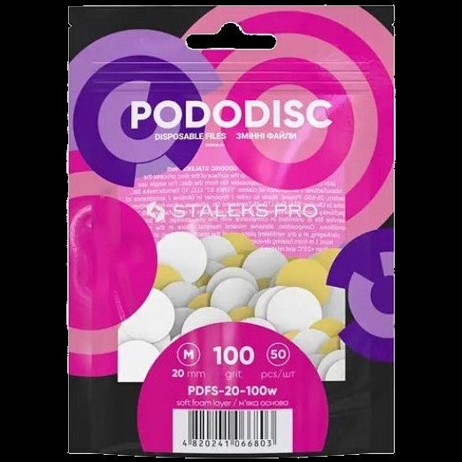 STALEKS PRO M PODODISC DISPOSABLE FILES SOFT BASE FOR PEDICURE DISC 20MM (50 PCS) PDFS-20- STALEKS™ by kvadrat store