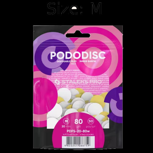 STALEKS PRO M PODODISC DISPOSABLE FILES SOFT BASE FOR PEDICURE DISC 20MM (50 PCS) PDFS-20- STALEKS™ by kvadrat store