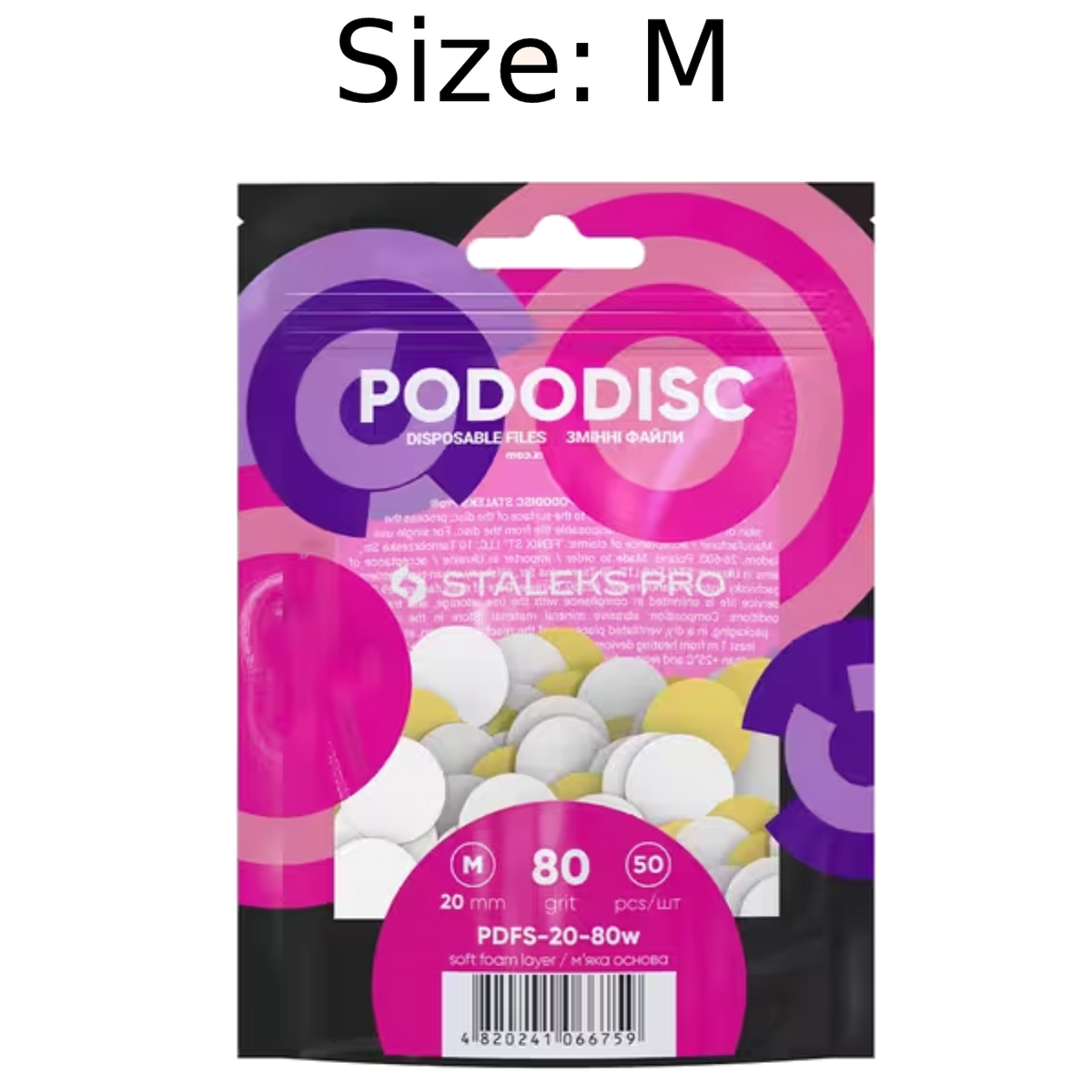 STALEKS PRO M PODODISC DISPOSABLE FILES SOFT BASE FOR PEDICURE DISC 20MM (50 PCS) PDFS-20- STALEKS™