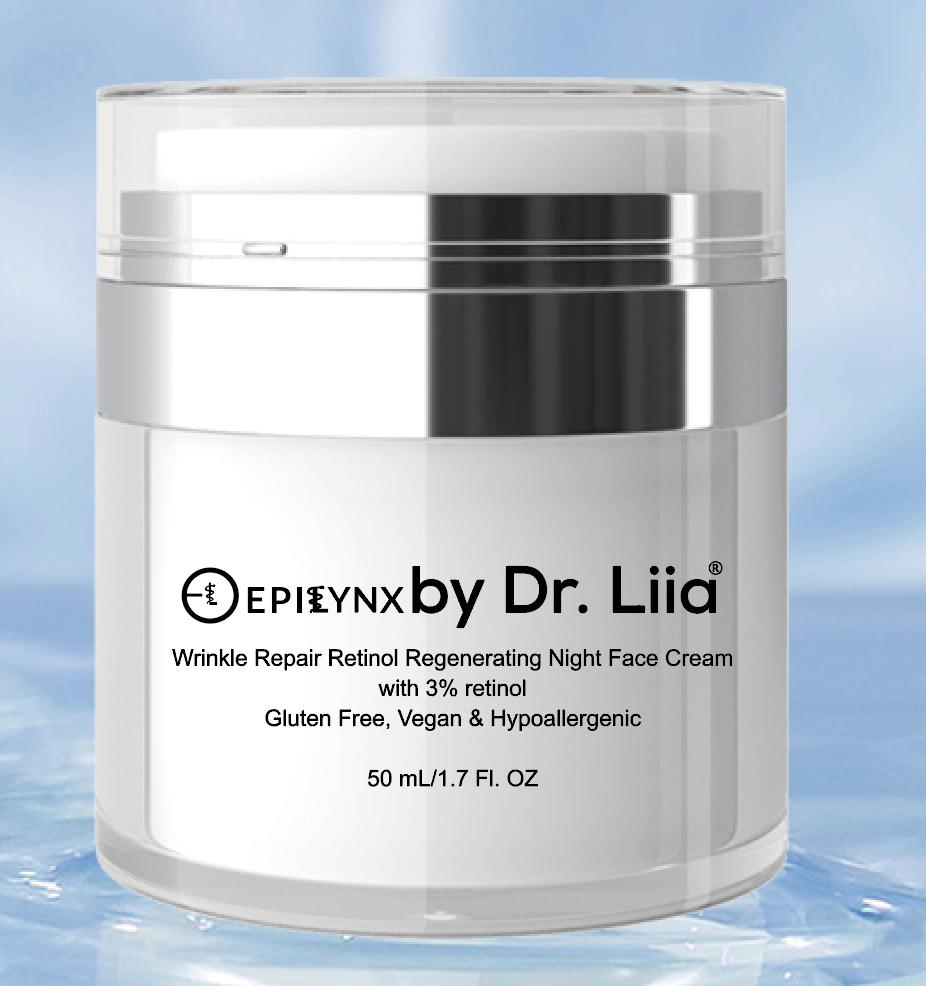 Wrinkle Repair Retinol Night Cream – Vegan, Gluten-Free, Regenerating Anti-Aging Moisturizer by EpiLynx