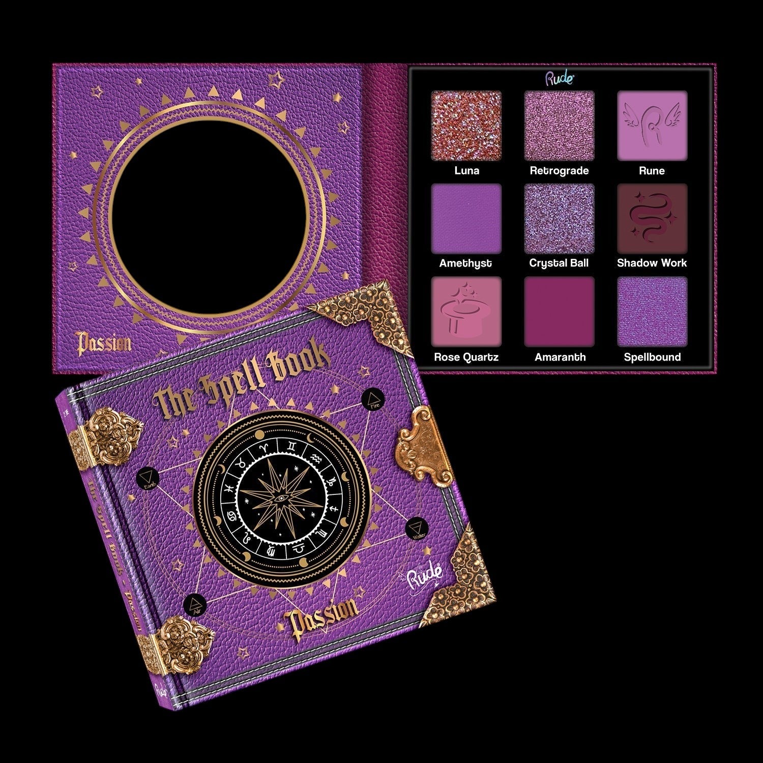 RUDE The Spell Book Smooth and Blendable Eyeshadow Palette - Passion by VYSN