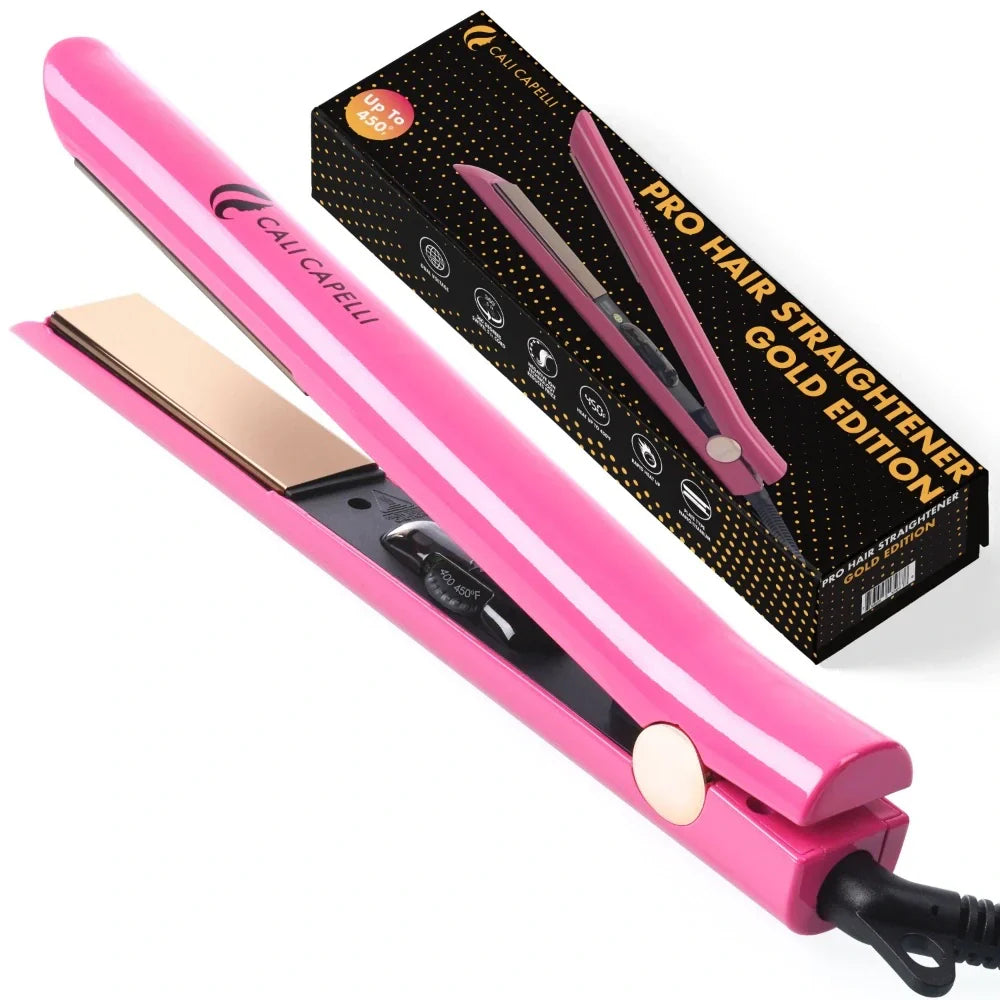 Pro-Series 1″ Titanium Hair Straightener Pink by Calicapelli Hair Tools by VYSN