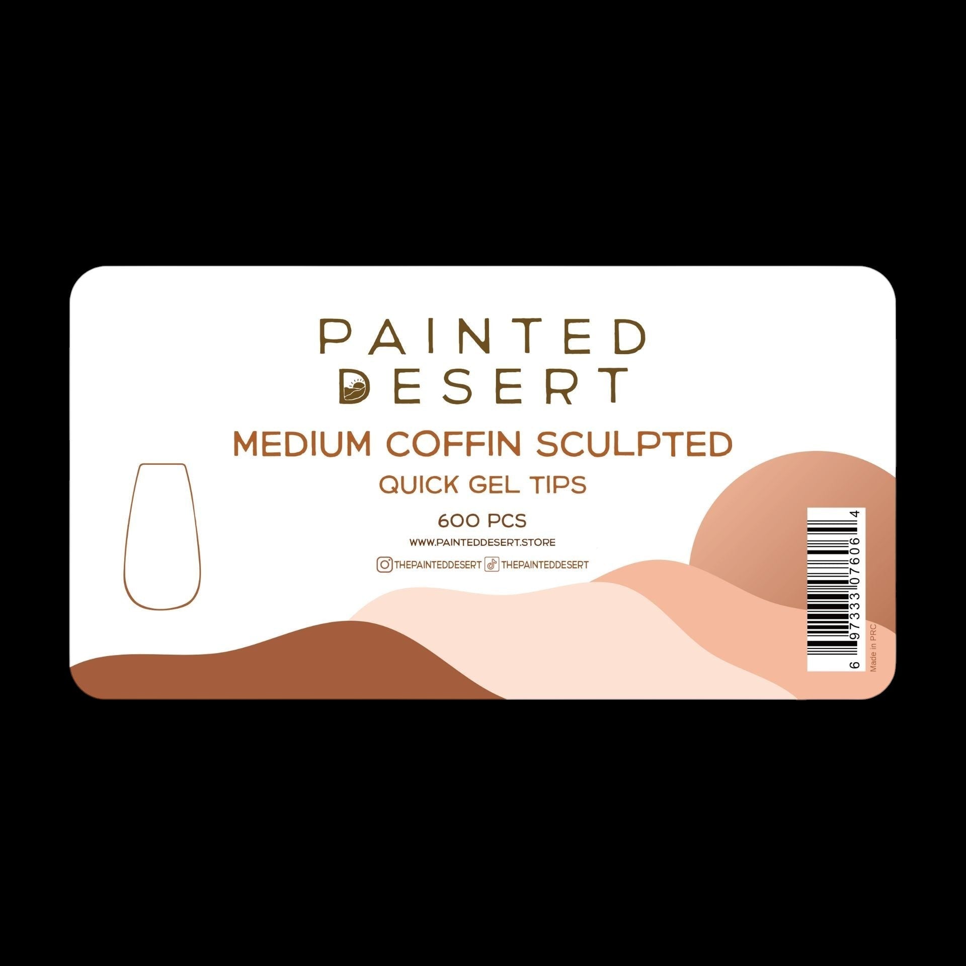 Medium Coffin SCULPTED Quick Gel Tips by Painted Desert