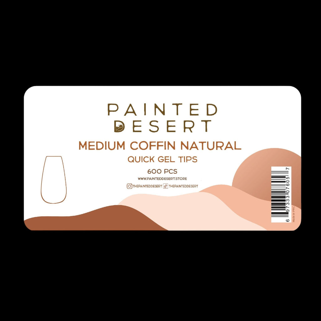 Medium Coffin NATURAL Quick Gel Tips by Painted Desert