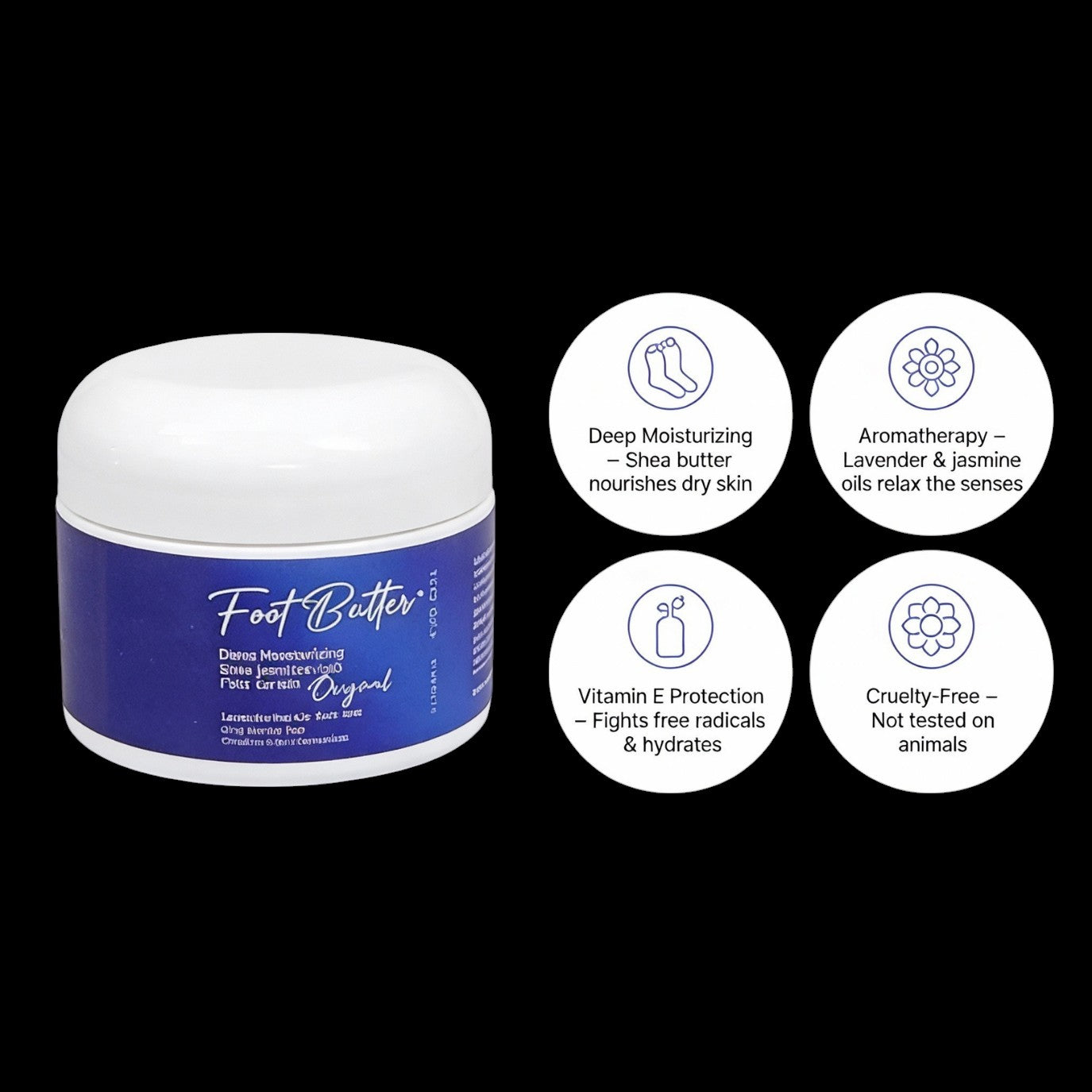 Lavender Jasmine Foot Butter Cream 1 oz – Travel Size Deep Moisture by Foot Butter by Dr Ron