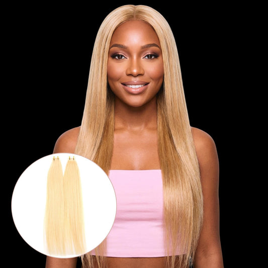 Raw Blonde Straight 100% Human Hair Tape In Extensions by Private Label