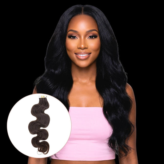 Raw Body Wave 100% Human Hair Tape In Extensions by Private Label
