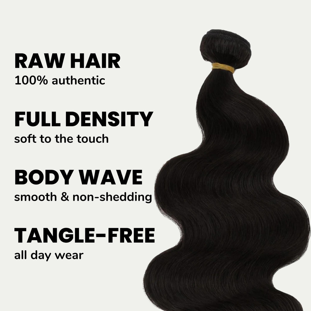 Raw Brazilian Body Wave 100% Human Hair Bundles by Private Label