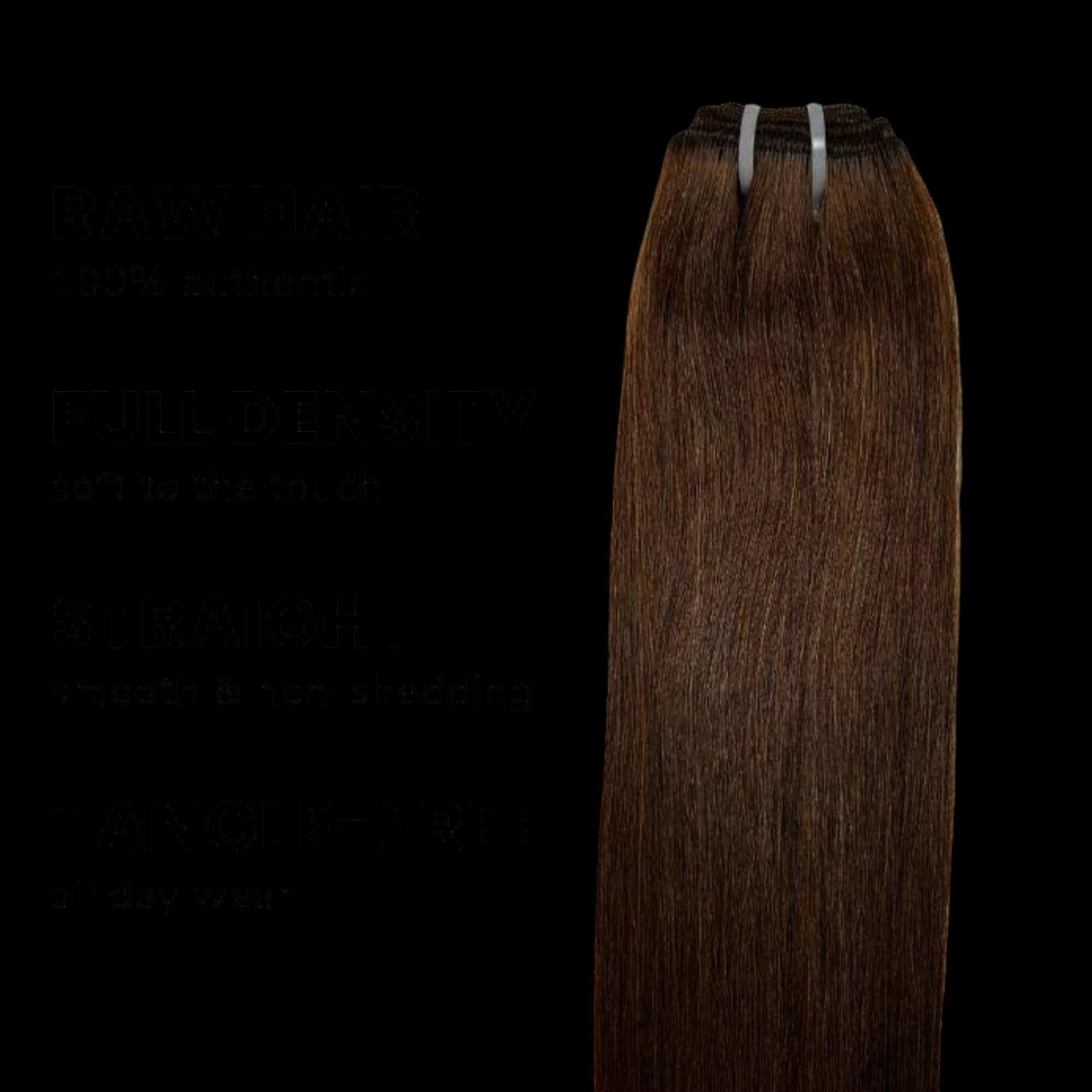 Raw Dark Brown Straight 100% Human Hair Bundles by Private Label