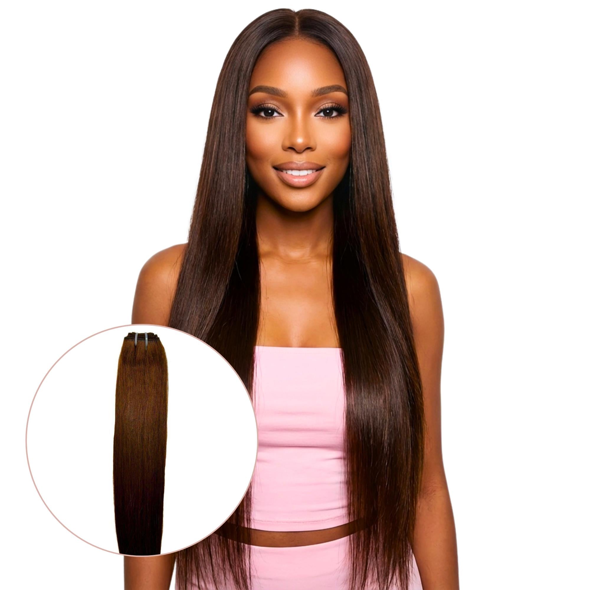 Raw Dark Brown Straight 100% Human Hair Bundles by Private Label