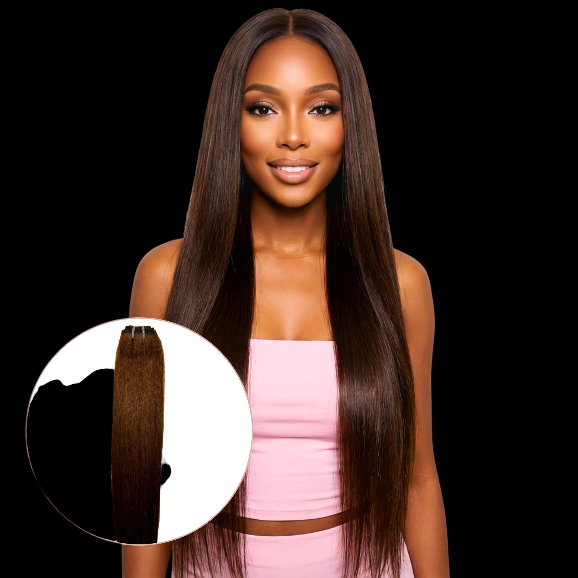Raw Dark Brown Straight 100% Human Hair Bundles by Private Label