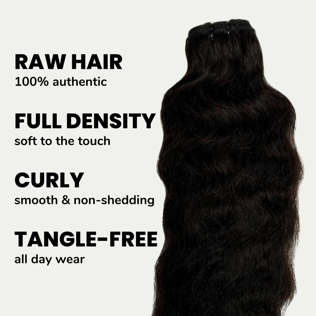 Raw Indian Curly 100% Human Hair Bundles by Private Label