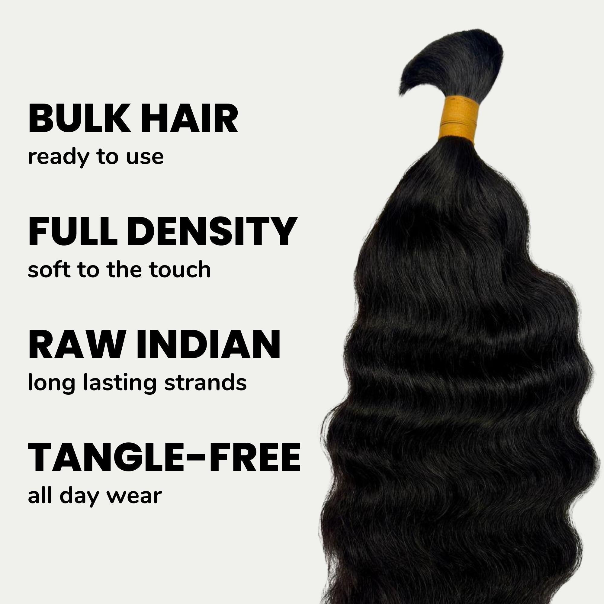 Raw Indian Curly Bulk 100% Human Braiding Hair by Private Label