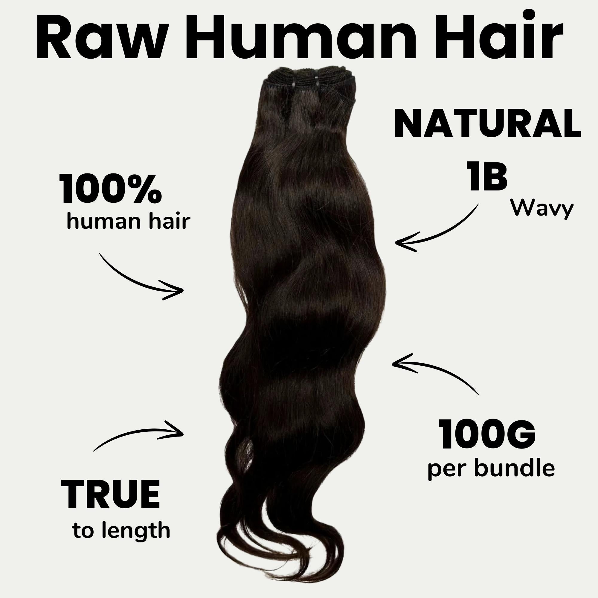 Raw Indian Wavy 100% Human Hair Bundles by Private Label