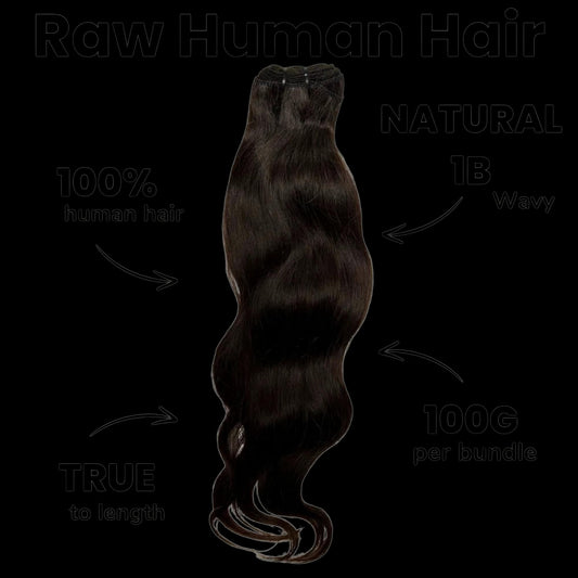 Raw Indian Wavy 100% Human Hair Bundles by Private Label