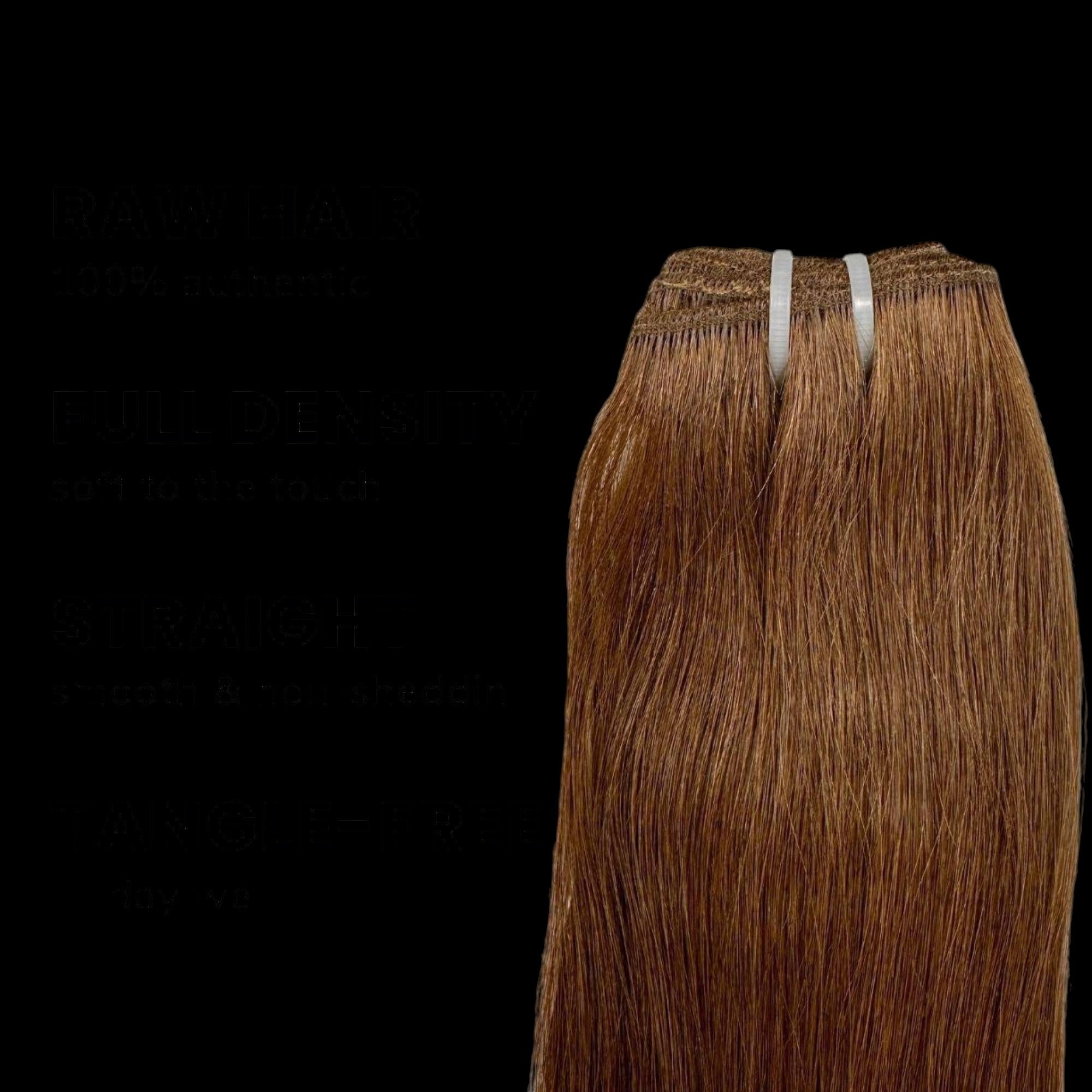 Raw Medium Brown Straight 100% Human Hair Bundles by Private Label