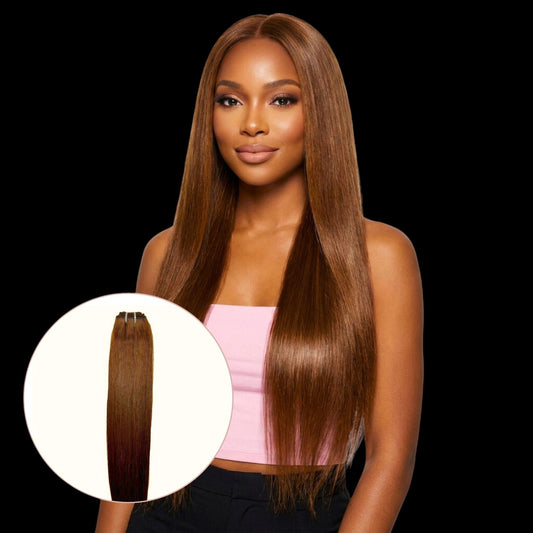 Raw Medium Brown Straight 100% Human Hair Bundles by Private Label