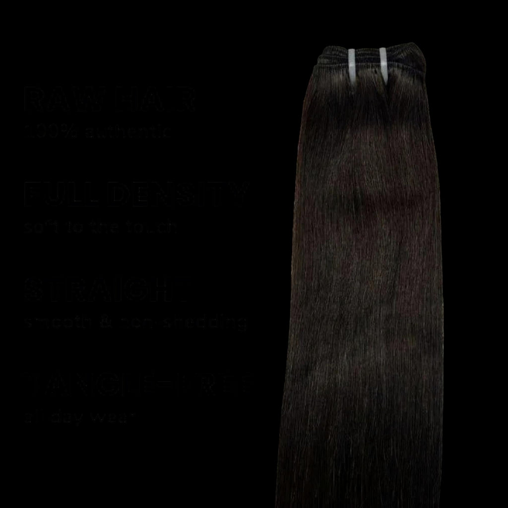 Raw Natural Black Straight 100% Human Hair Bundles by Private Label