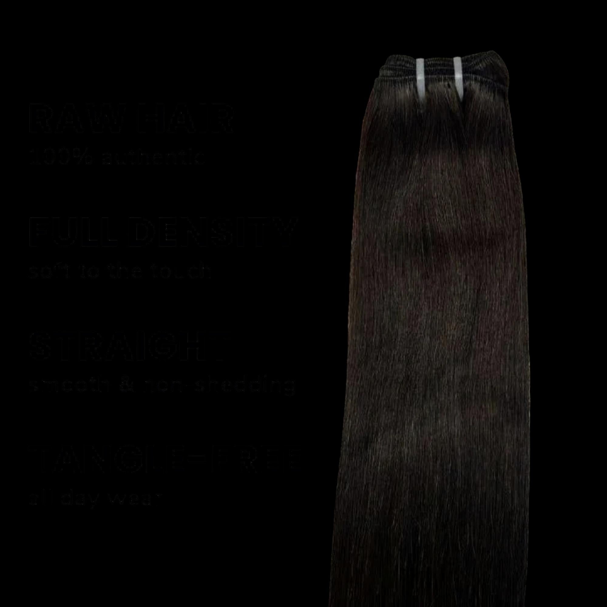 Raw Natural Black Straight 100% Human Hair Bundles by Private Label