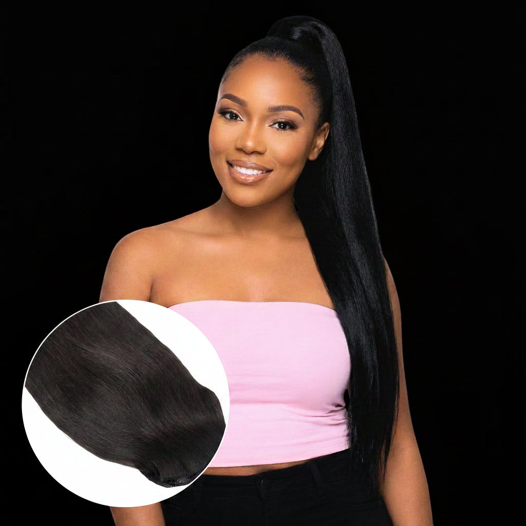 Raw Straight 100% Human Hair Ponytail Extension by Private Label