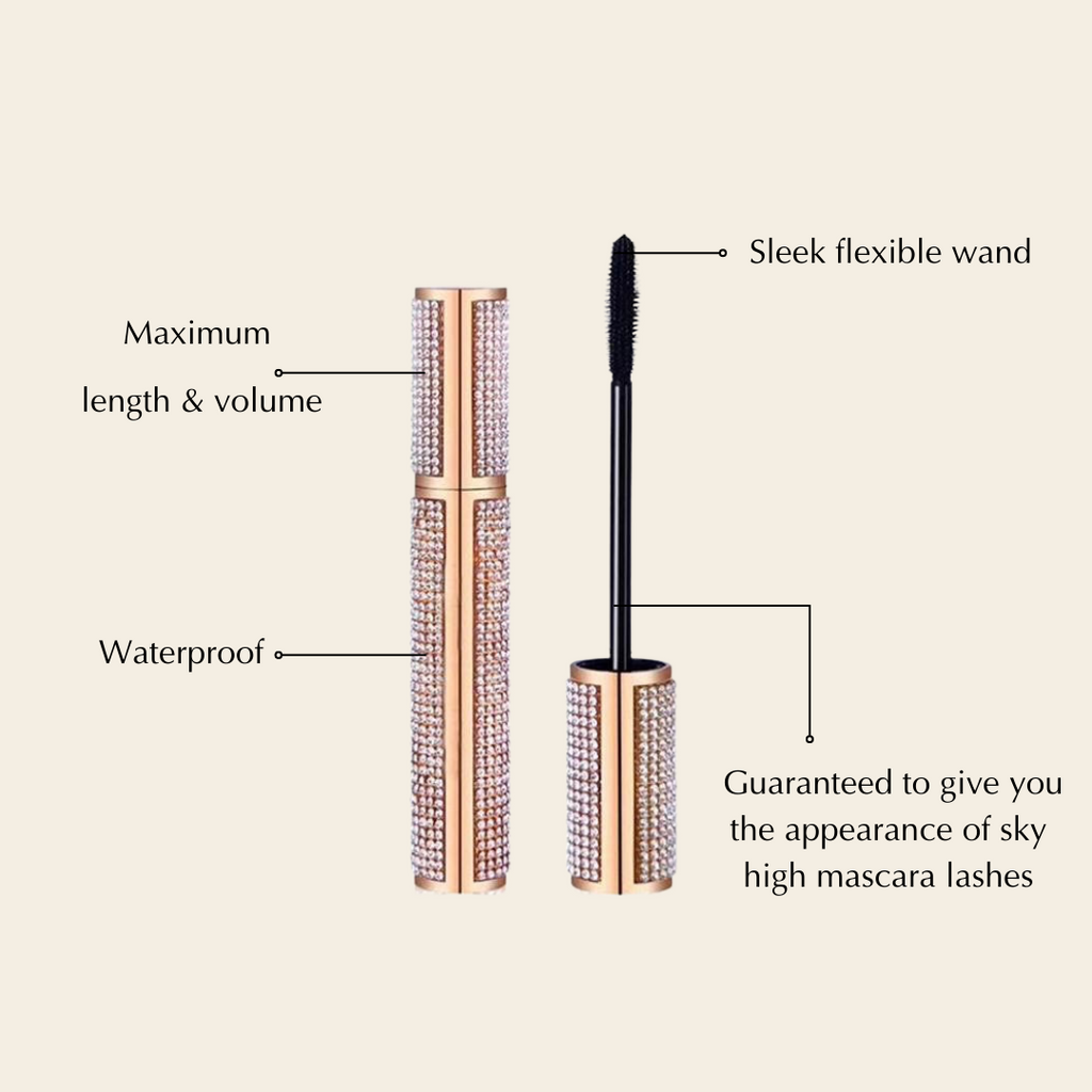 Mega Volume Vegan Mascara – Smudge-Proof with Handmade Diamond Case by EpiLynx
