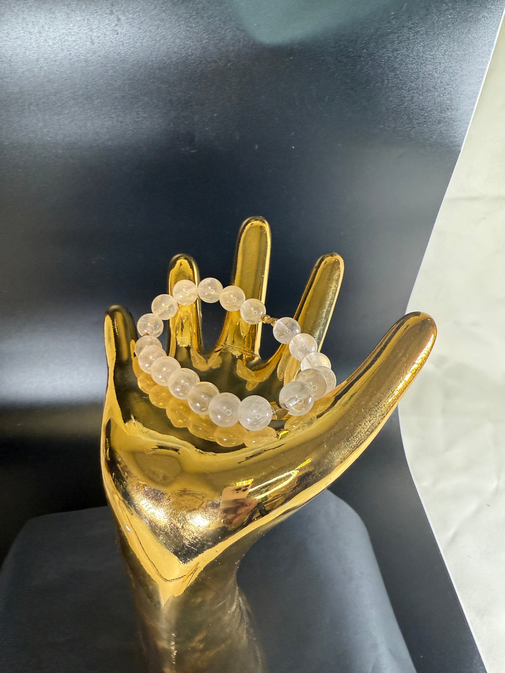 Natural Rose Quartz Handmade Bracelet with 14K GF Detail by The Good Shaman