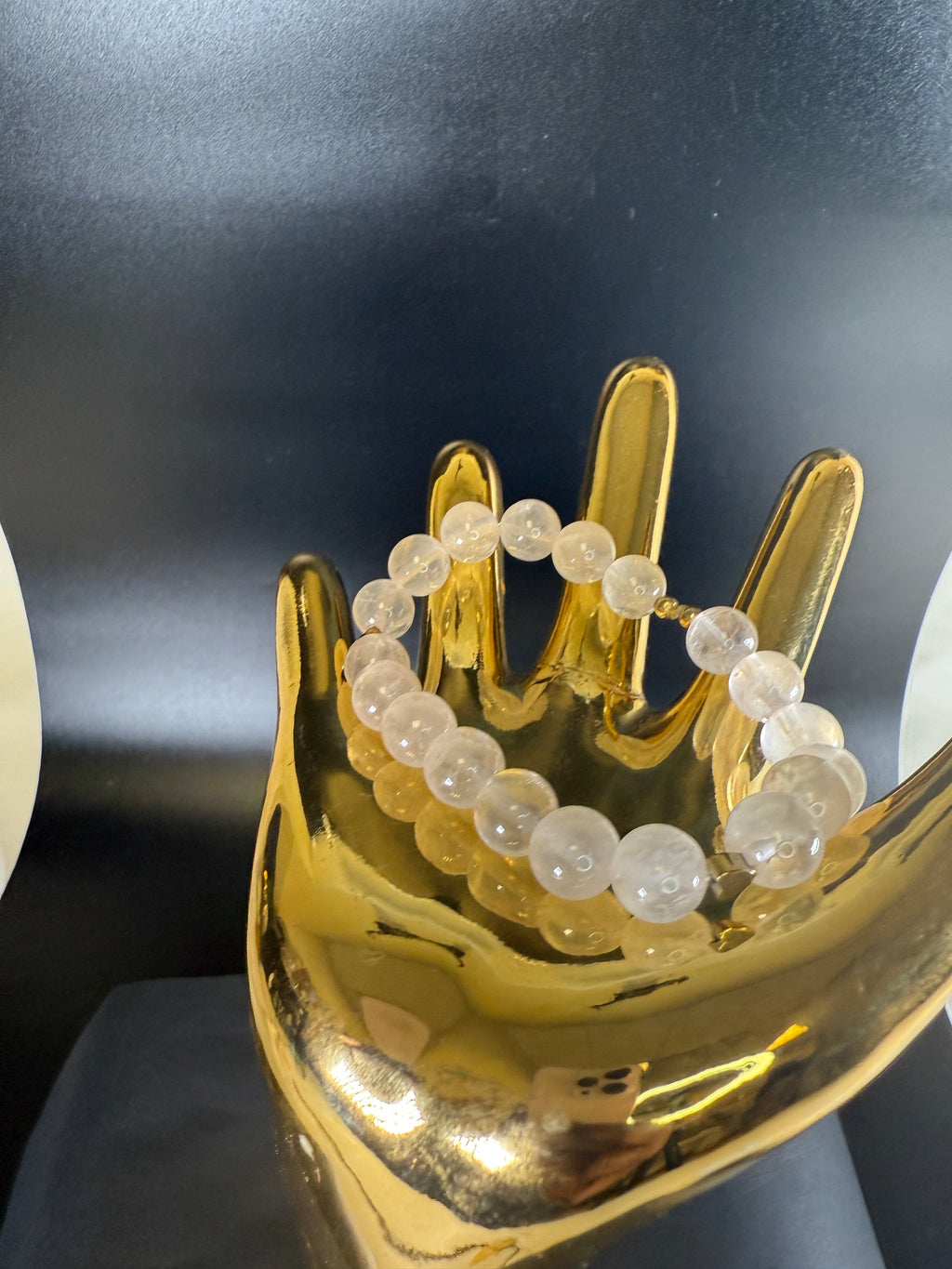 Natural Rose Quartz Handmade Bracelet with 14K GF Detail by The Good Shaman